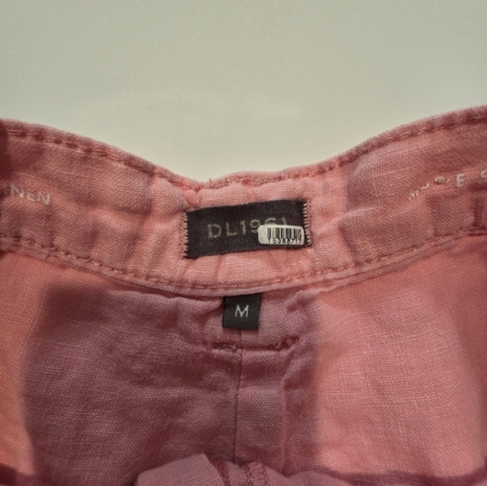DL1961 Pink Marie Shorts In Pink Linen Chino Size M - Picture 6 of 10